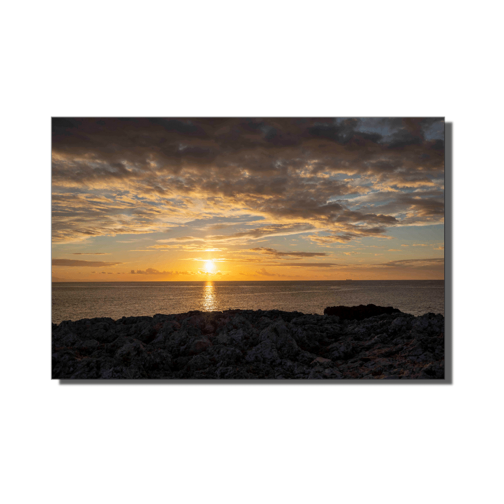 Acrylglasbild "Sonnenuntergang am Meer"